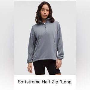 lululemon softstreme half zip long * solar grey